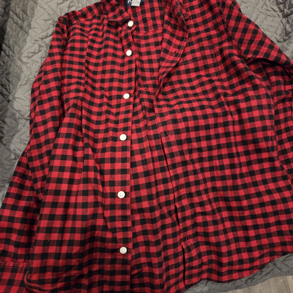 The Children's Place Red and Black Plaid Button Down Shirt